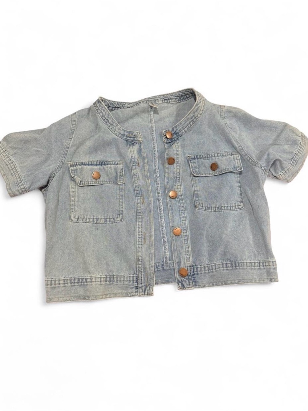 Kids Light Blue Denim Button-Front Jacket